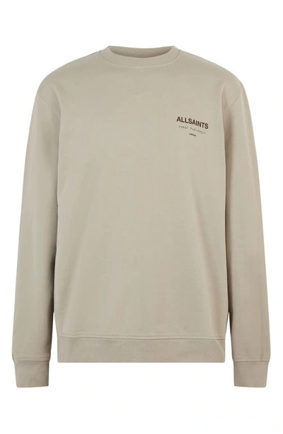 Shop Allsaints Underground Crewneck Sweatshirt In Frosted Taupe
