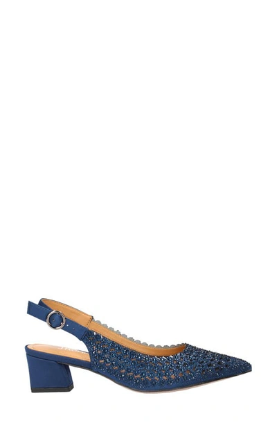 J. Reneé Pranil Pointed Toe Slingback Pump In Navy