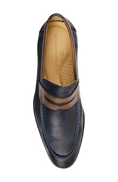 Shop Sandro Moscoloni Taylor Moc Toe Penny Loafer In Navy