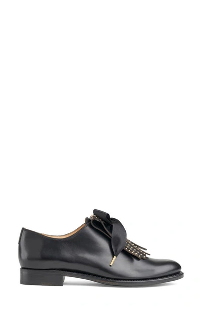 The Office Of Angela Scott Ms. Jane Stud Kiltie Leather Loafers In Black