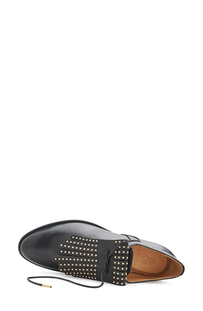 The Office Of Angela Scott Ms. Jane Stud Kiltie Leather Loafers In Black