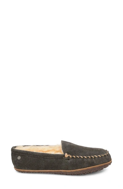 Minnetonka Tobie Water Resistant Genuine Shearling Moccasin Slipper In Charcoal