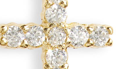Argento Vivo Cubic Zirconia Mini Cross Pendant Necklace In Gold