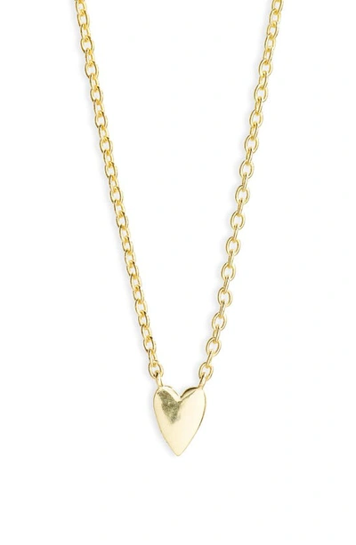 Shop Argento Vivo Sterling Silver Mini Heart Pendant Necklace In Gold