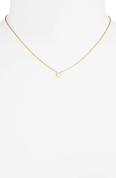 Shop Argento Vivo Sterling Silver Mini Heart Pendant Necklace In Gold