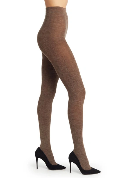 Swedish Stockings Ylva Organic Wool Blend Tights In Mid-brown