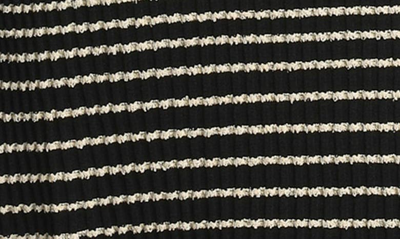 Shop Proenza Schouler Bouclé Mini Stripe Long Sleeve Sweater Dress In Black Multi
