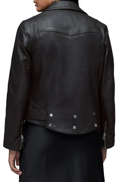 Shop Allsaints Gidley Leather Biker Jacket In Black
