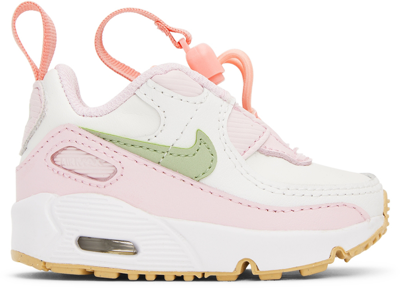 Shop Nike Baby Pink & White  Air Max 90 Toggle Sneakers In Summit White/honeyde
