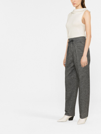Shop Isabel Marant Étoile Miroki Cotton Blend Trousers In Grey