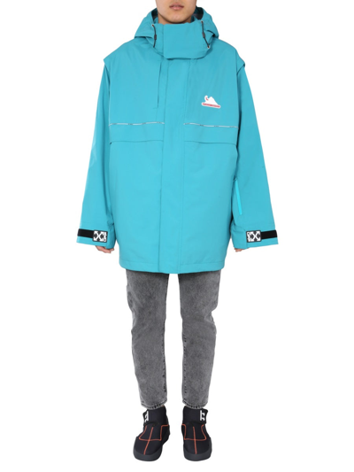 Shop Off-white Hooded Jacket In Blue