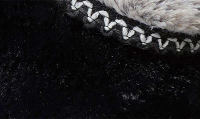 Shop Dearfoams Beth Furry Fold-over Slipper In Black