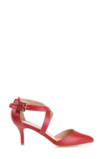 Shop Journee Collection Riva Crossover Pump In Red