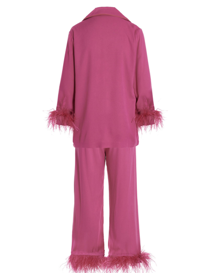 Shop Sleeper Party Pajama Suit In Fuchsia