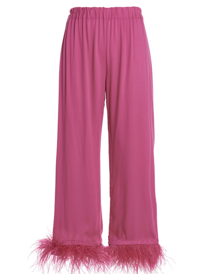 Shop Sleeper Party Pajama Suit In Fuchsia