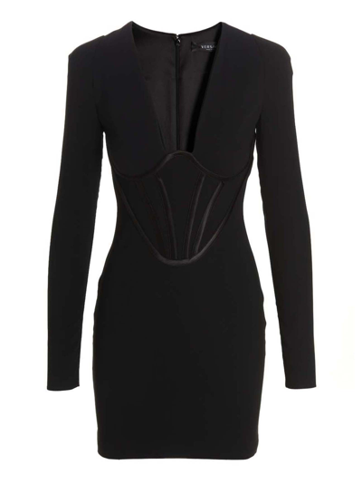 Shop Versace Cocktails Dress In Black