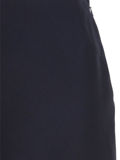 Shop Maison Margiela Wool Midi Skirt In Blue