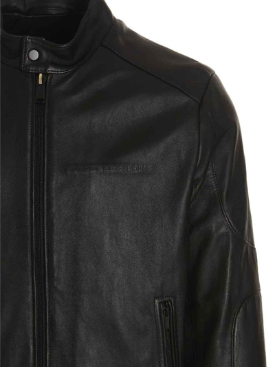 Hugo Boss Porsche X Boss Leather Jacket In Black | ModeSens