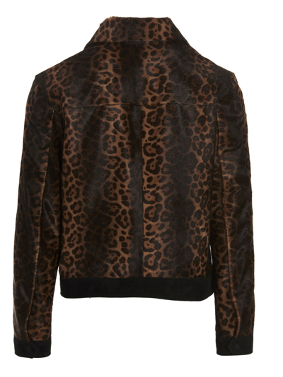 Shop Ami Alexandre Mattiussi Leopard Jacket In Multicolor