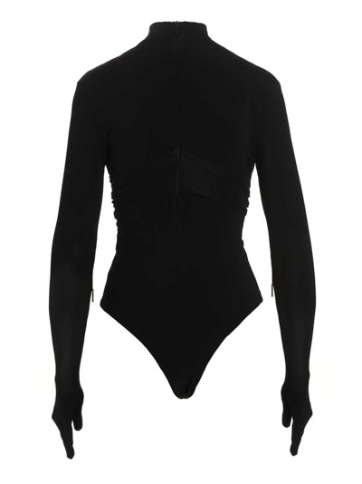 Ambush Heart Shaped Gloves Bodysuit In Black