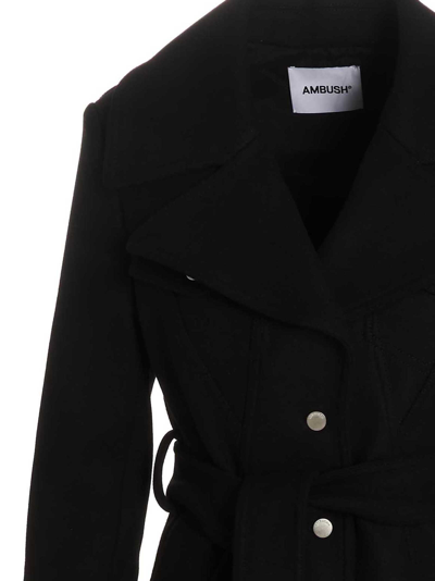 Shop Ambush Long Belted Coat In Black