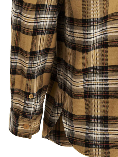 Shop Burberry Flannel Hooded Shirt In Multicolor