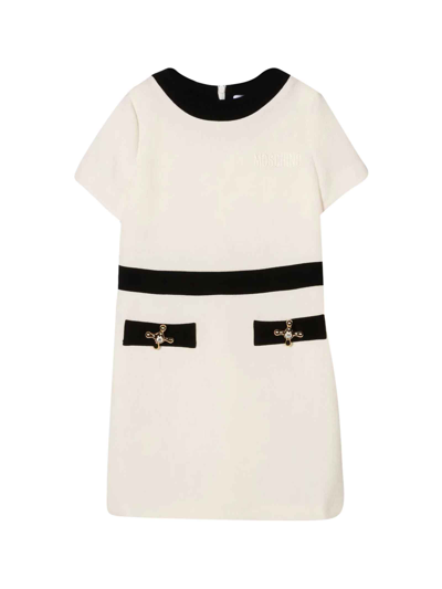 Shop Moschino Black / White Dress Girl In Bianco/nero
