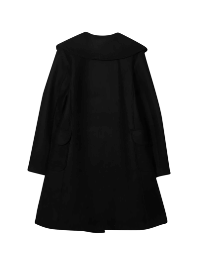 Shop Moschino Black Coat Girl In Nero