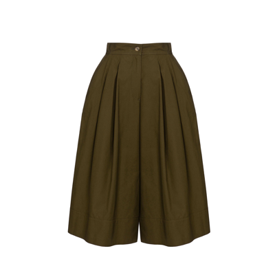 Shop Moncler Genius Cotton Bermuda Pants In Green