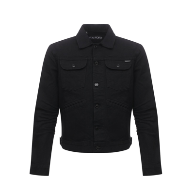 Shop Tom Ford Denim Jacket In Black