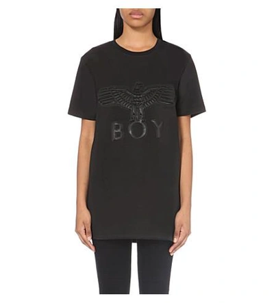 Shop Boy London Eagle Logo Neoprene T-shirt In Black