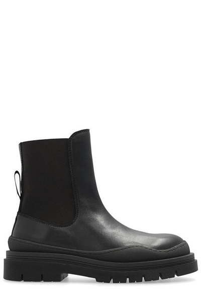 Shop See By Chloé Side Panelled Chunky Sole Ankle Boots In Black