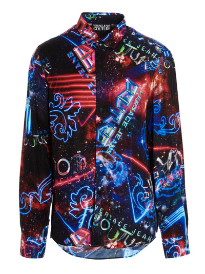 Shop Versace Jeans Couture Galaxy Graphic Printed Buttoned Shirt In Multi