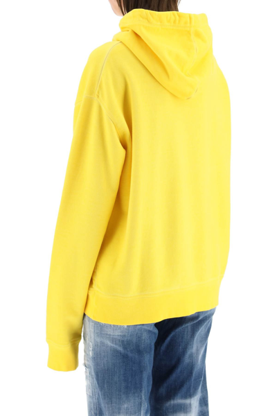Shop Dsquared2 Logo Hoodie In Yellow