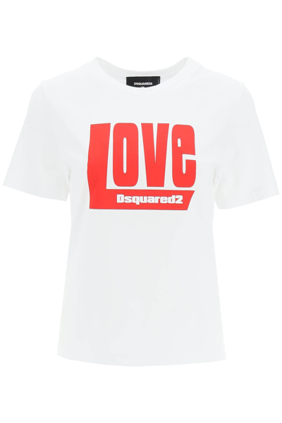 Shop Dsquared2 D2 Love Toy T-shirt In White