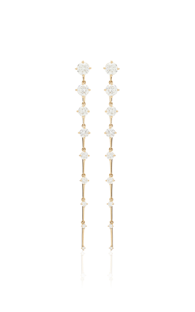 Shop Fernando Jorge Sequence Long 18k Gold Diamond Earrings