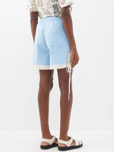 BODE LACE-UP HIGH-RISE COTTON SHORTS 