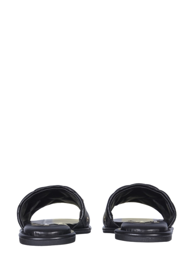 Shop Michael Michael Kors Hayworth Slide Sandals In Black