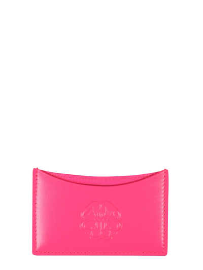 Shop Alexander Mcqueen Logo Card Holder In Purple