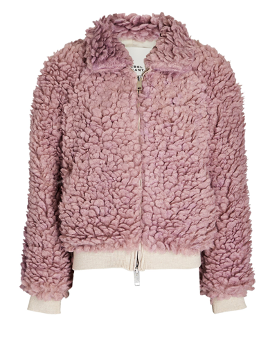 Shop Isabel Marant Salvia Teddy Coat In Pink-drk