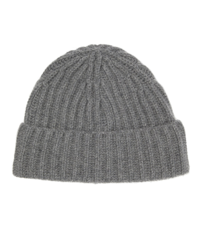 Shop Ann Demeulemeester Ribbed-knit Cashmere Beanie In Grey Melange