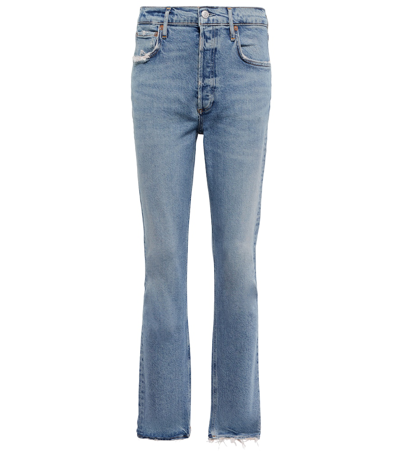 Shop Agolde Riley High-rise Straight Jeans In Cove