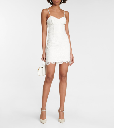 Shop Rebecca Vallance Hariet Bustier Lace Minidress In Ivory