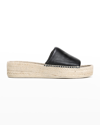 Shop Vince Jesse Leather Platform Espadrille Sandals In Black