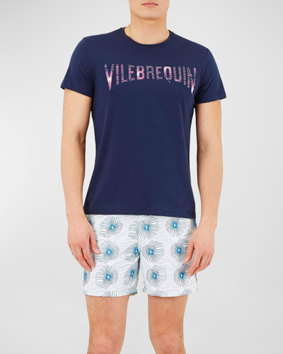 Shop Vilebrequin Men's Graphic Logo T-shirt In Bleu Marine