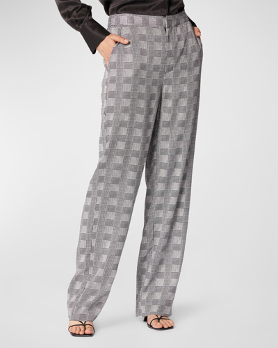 Shop Equipment Aeslin High-rise Houndstooth Trousers In Nature White And