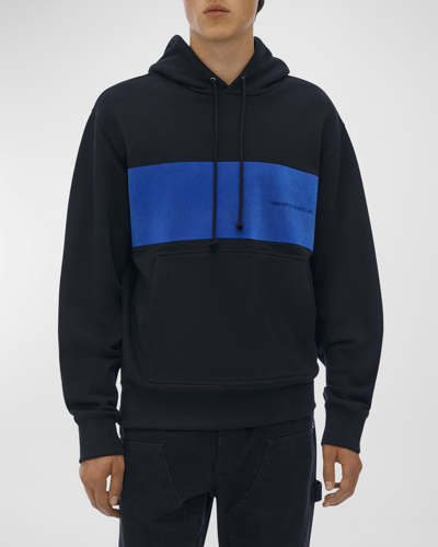 Shop Helmut Lang Men's Flocked Pullover Hoodie In Black