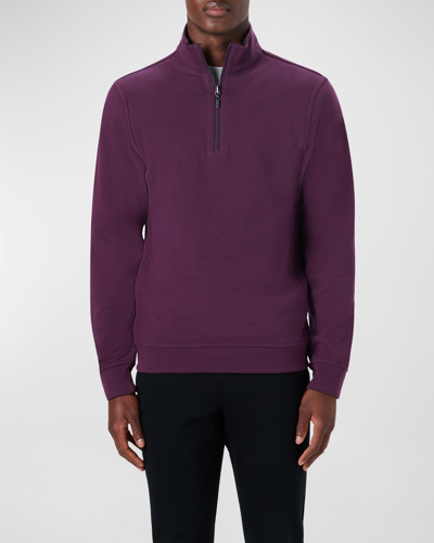 Shop Bugatchi Men's Reversible Quarter-zip Sweater In Plum