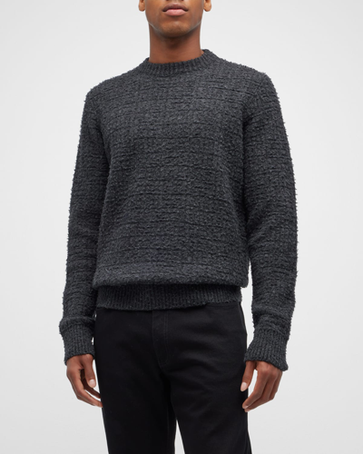 Shop Givenchy Men's 4g Brushed Wool Sweater In Dark Grey