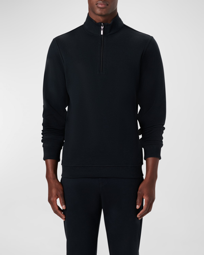 Shop Bugatchi Men's Reversible Quarter-zip Sweater In Caviar